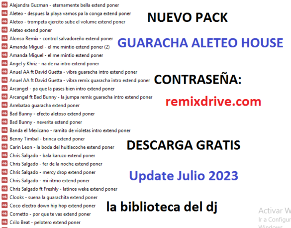 Pack De Musica Para Dj Guaracha Extended Utilidades Djs