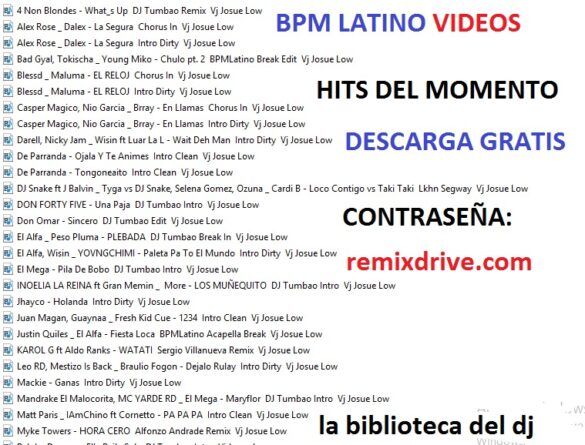 Bpm Latino Videos Remix Extended Agosto 2023 Utilidades Para Djs