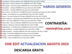 Pack De Musica Variada One Edit Agosto Utilidades Para Djs