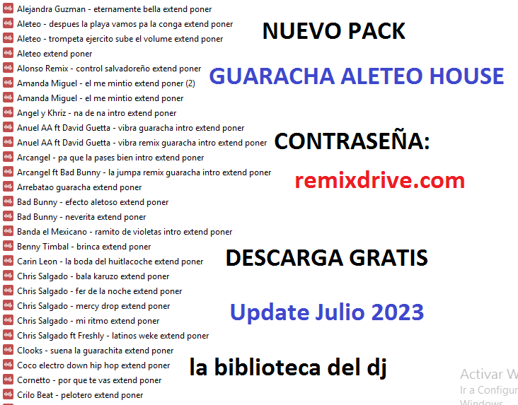 Pack De Guaracha House Aleteo Remix Julio 2023