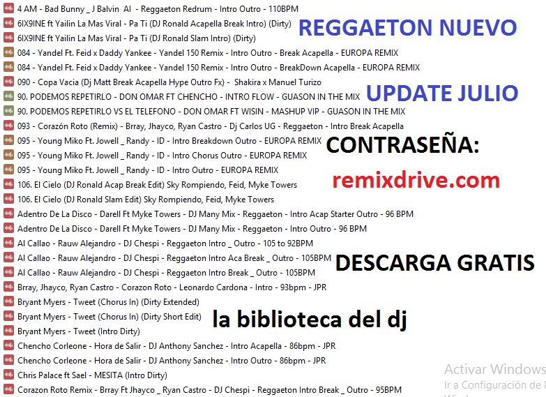 Pack De Reggaeton Remix Extended Julio 2023