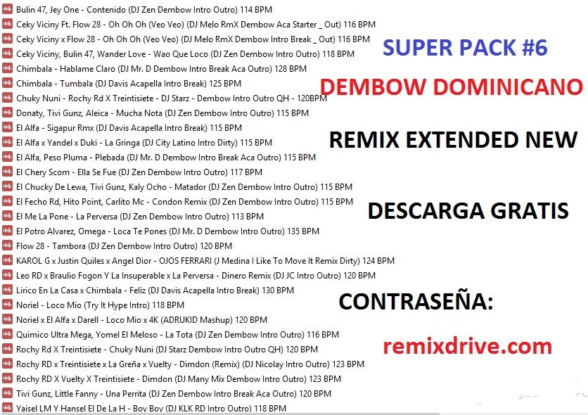 Dembow Dominicano Remix Extended Septiembre 2023