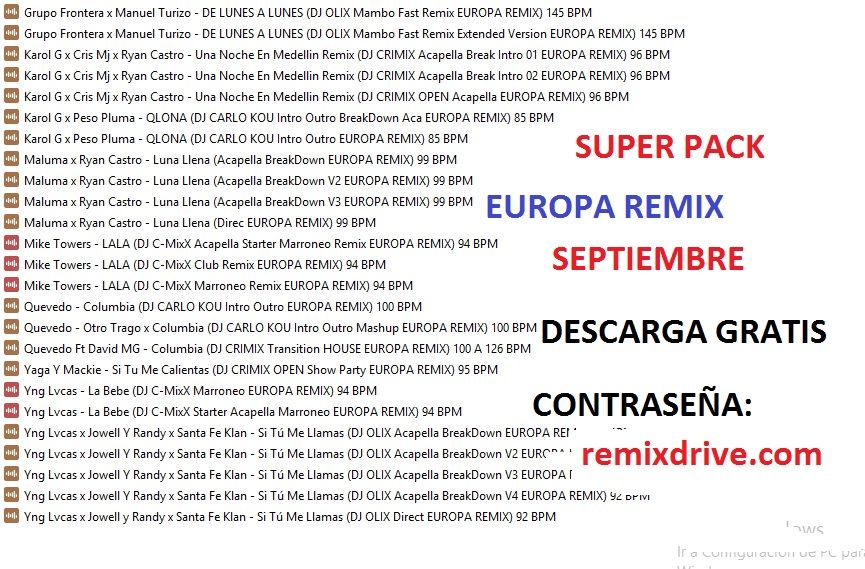 Europa Remix Pack Extended Septiembre 2023