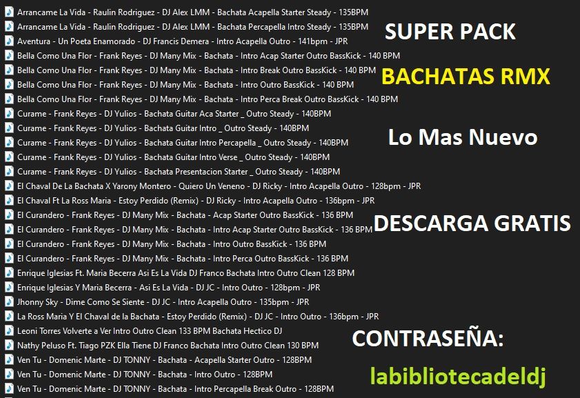 Pack De Bachatas Nuevas Remix Extended Noviembre 2023