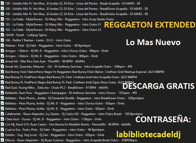 Pack De Reggaeton Nuevo Extended Diciembre 2023