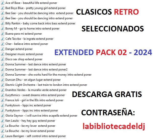 Pack De Clasicos Retro Disco Extended Enero 2024