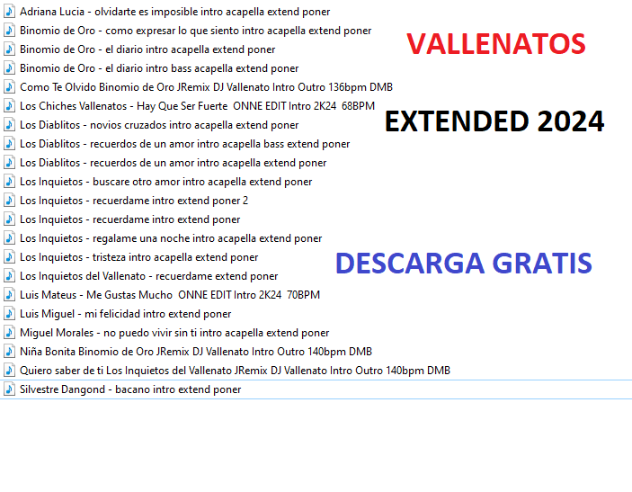 Pack De Vallenatos Extended Enero 2024