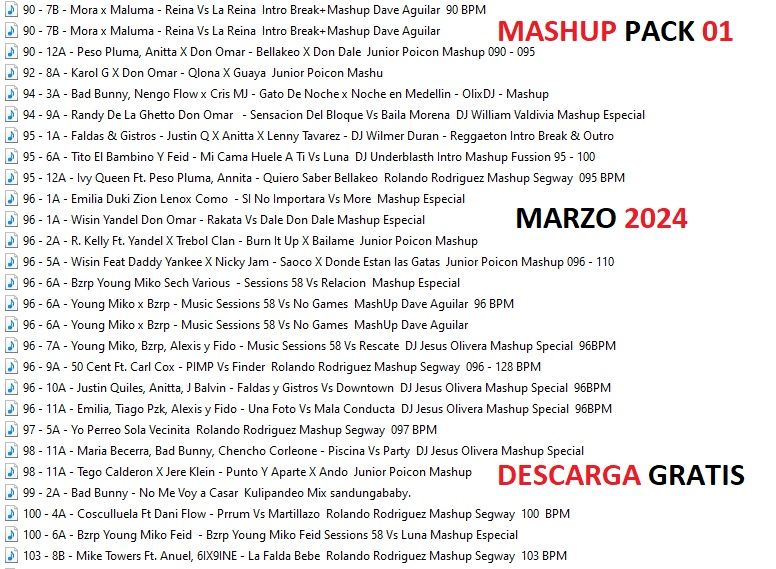 Pack De Musica Para Dj – Mashup 2024