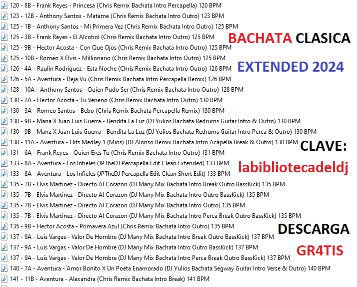 Pack De Bachata Clasica Extended Mayo 2024