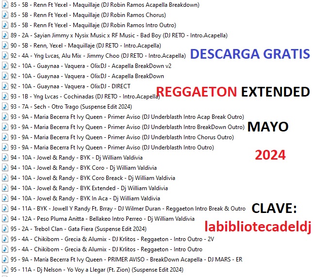 Pack De Reggaeton Nuevo Extended Mayo 2024