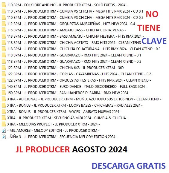 Jl Producer 2024 Pack Agosto Gratis