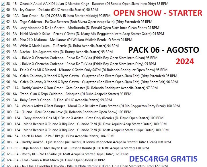 Open Show – Starter Pack 6 Agosto 2024