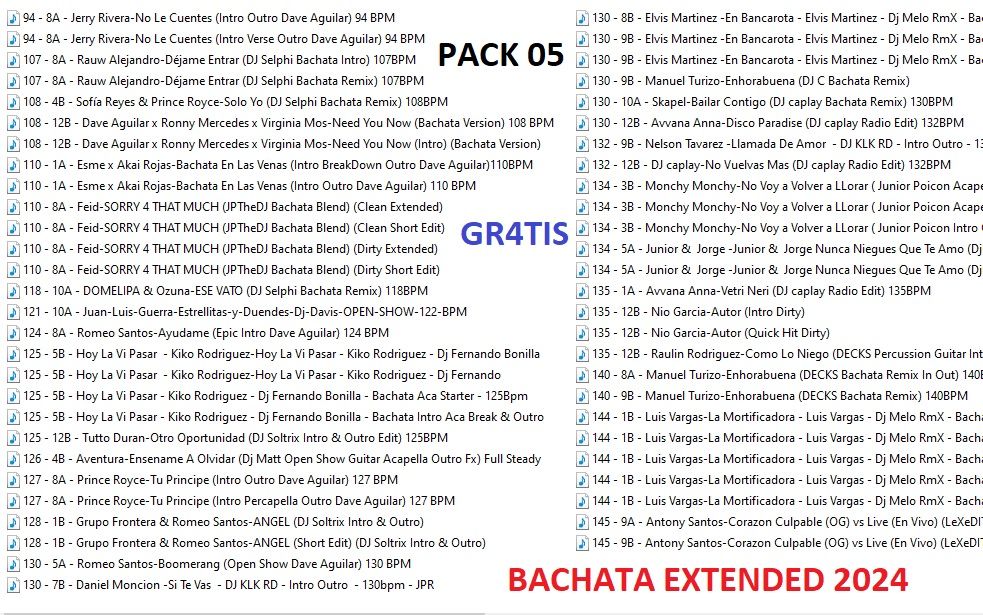 Bachata Extended – Pack 5 Septiembre 2024