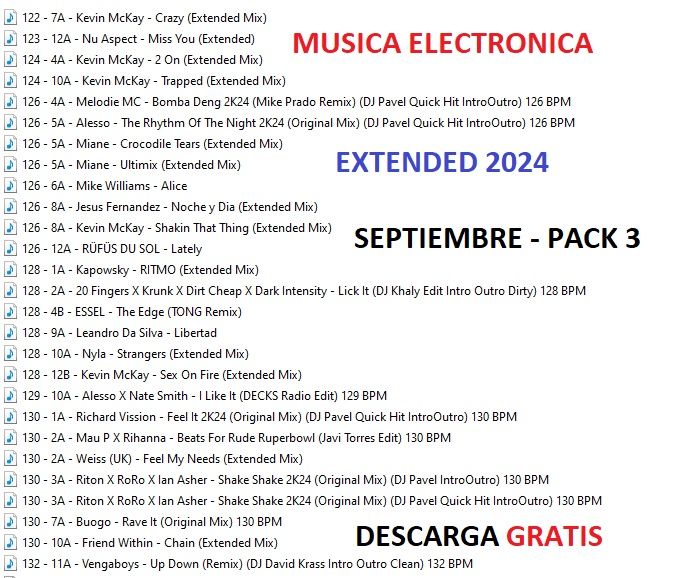 Musica Electronica Extended Pack 3 Septiembre 2024