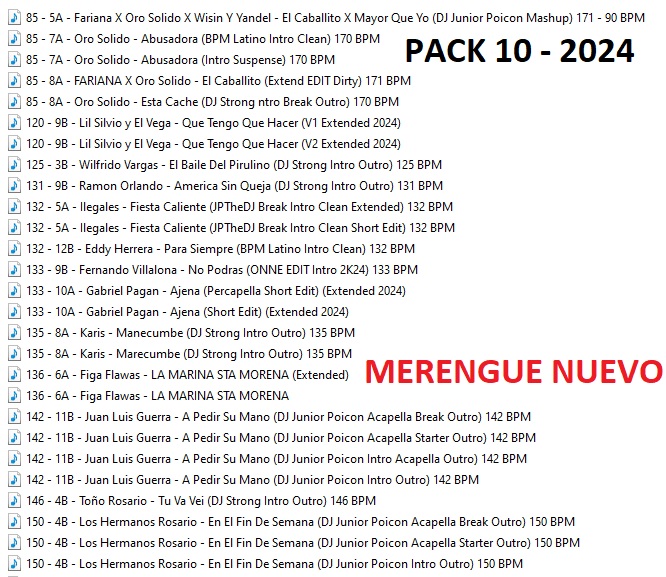 Merengue Bailable Nuevo – Pack 10 Septiembre 2024