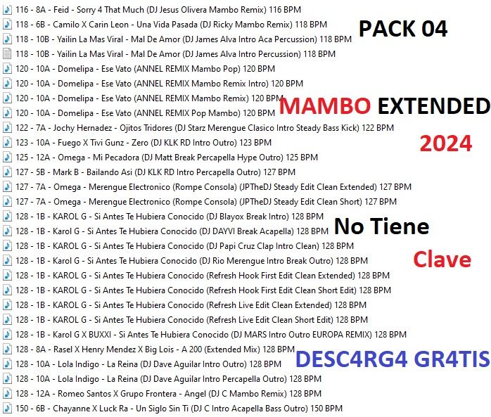 Mambo Extended – Pack 4 Octubre 2024