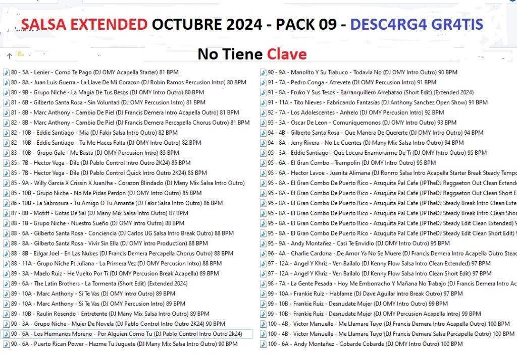 Salsa Extended – Pack 9 Octubre 2024