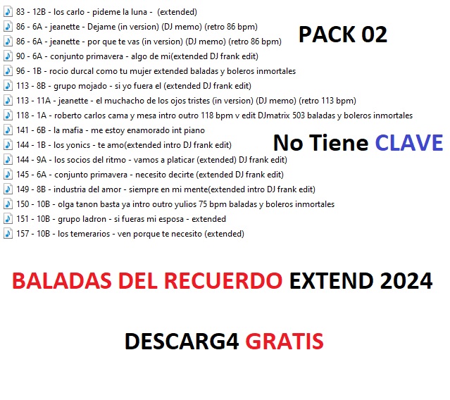 Baladas Del Recuerdo – Pack 2 Noviembre 2024