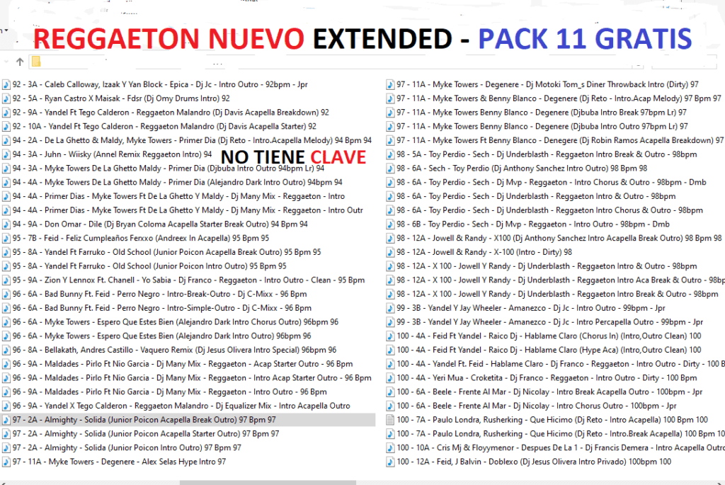Reggaeton Nuevo Extended – Pack 11 Diciembre 2024