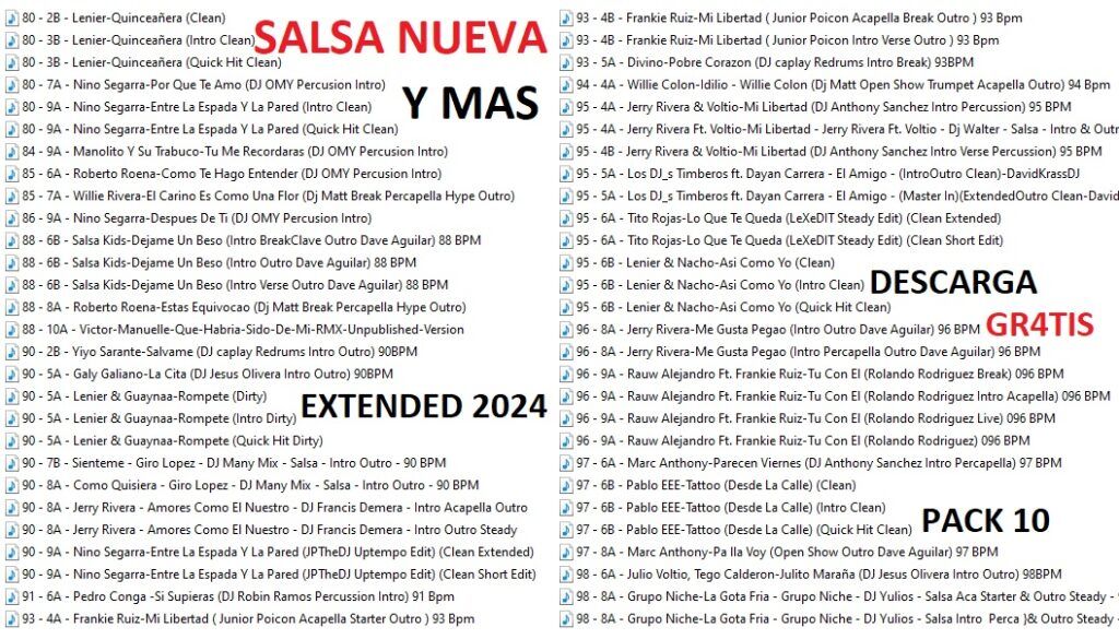 Salsa Nueva Extended – Pack 10 Diciembre 2024