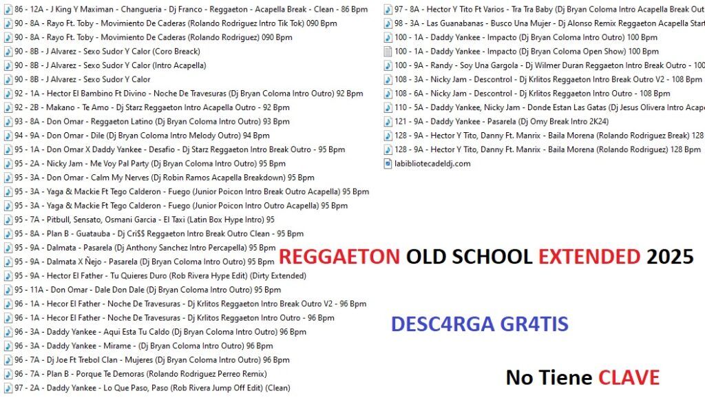 REGGAETON OLD SCHOOL EXTENDED 2025 – PACK 1