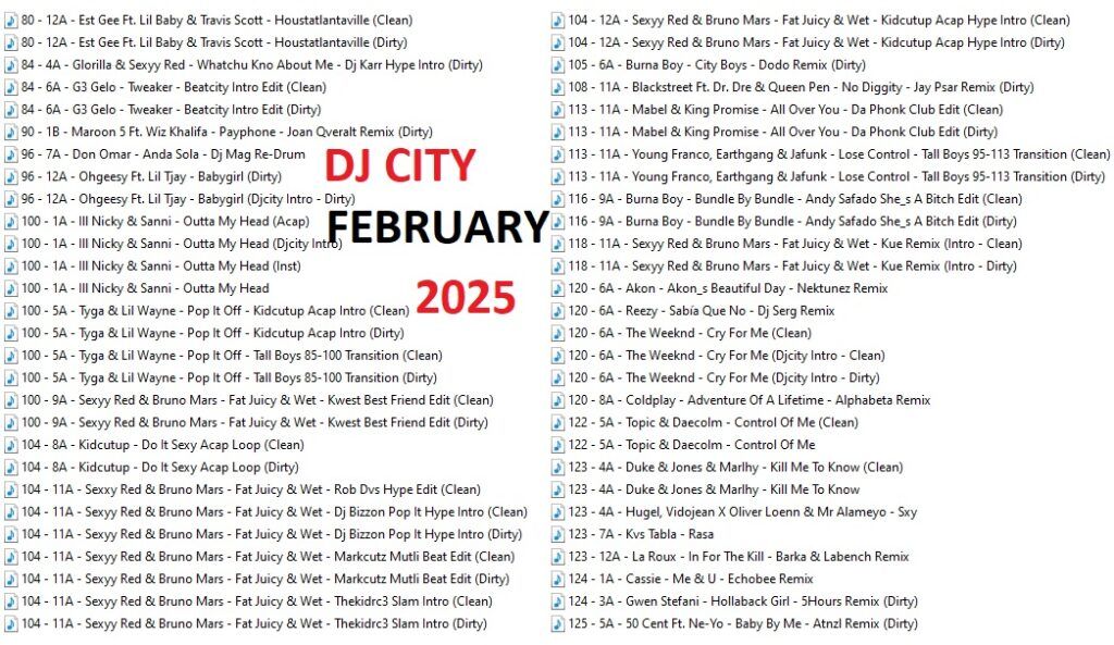 DJ CITY FEBRUARY 2025 DOWNLOAD FREE