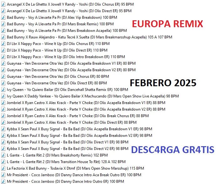 EUROPA REMIX 2025 – DESCARGA GRATIS