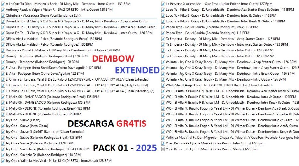 PACK DEMBOW EXTENDED 2025 – #1