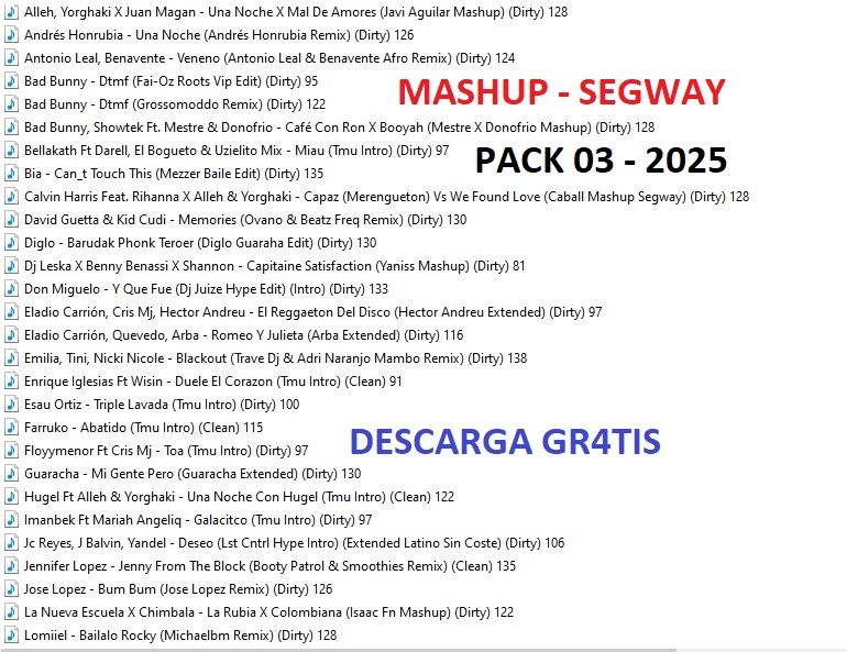 PACK MASHUP SEGWAY 2025 – #3