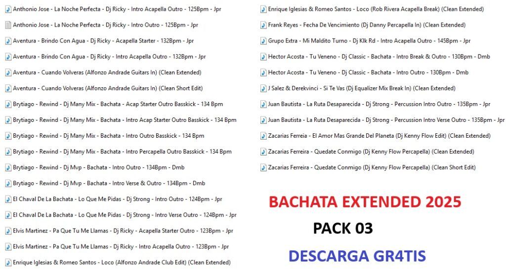 PACK BACHATA EXTENDED 2025 – #3