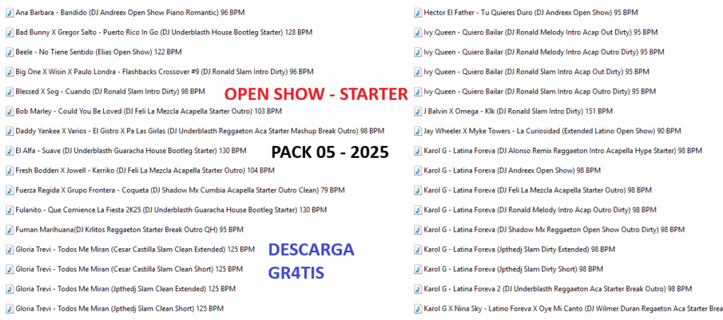 PACK OPEN SHOW PARA DJS JULIO 2025 – #5