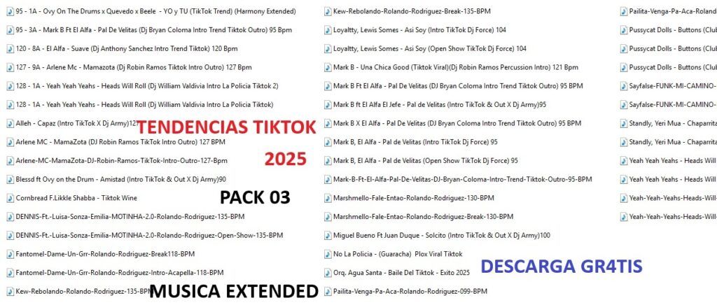 PACK MUSICA TENDENCIAS TIKTOK 2025 – #3