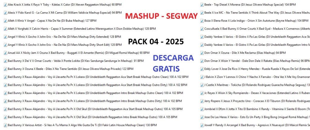 PACK MASHUP – SEGWAY 2025 – #4