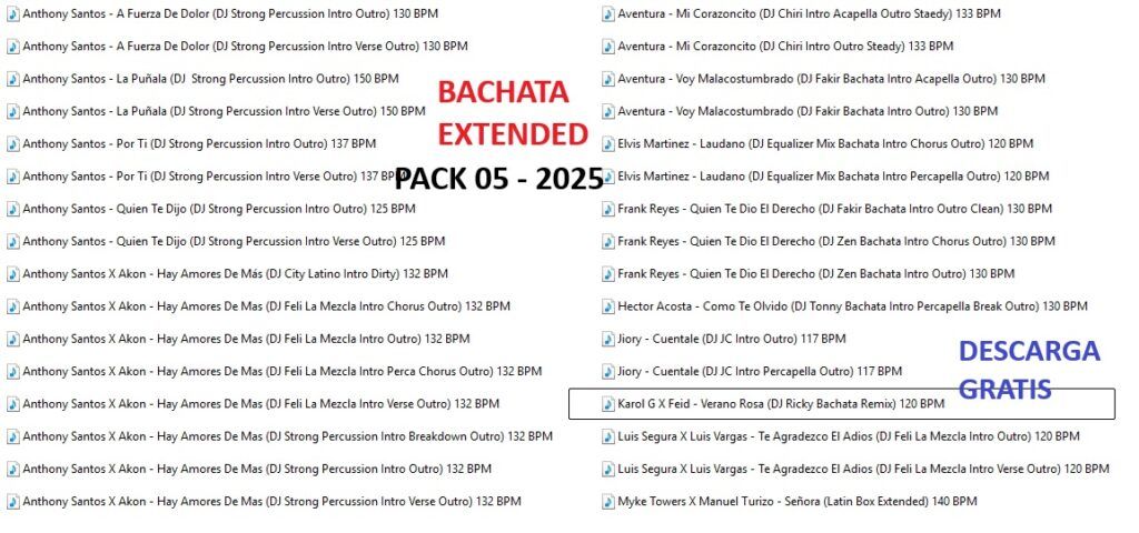 PACK BACHATA EXTENDED 2025 – #5