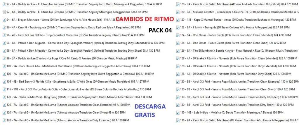 PACK TRANSICIONES – CAMBIOS DE RITMO 2025- # 4