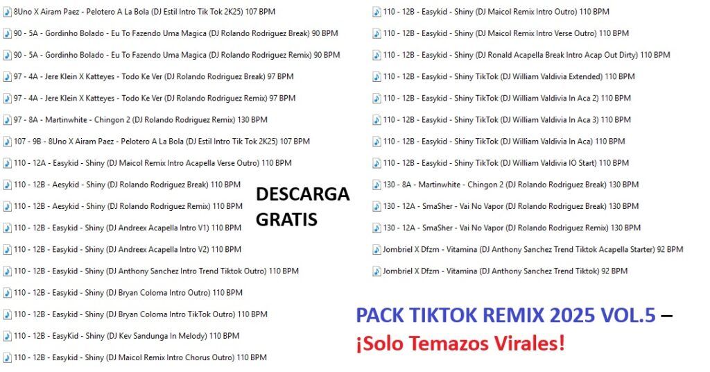 PACK MUSICA TENDENCIAS TIKTOK 2025 – #5