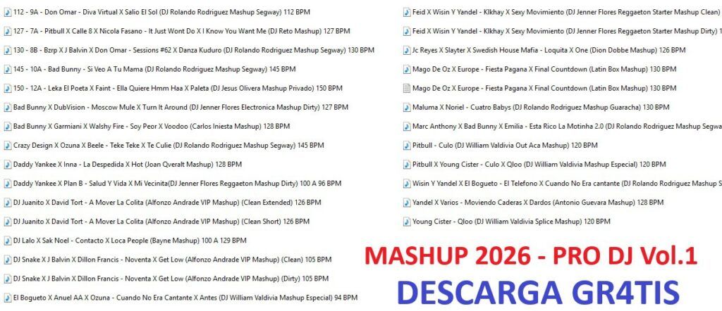 MASHUP – SEGWAY NUEVOS 2026 – Vol. 1