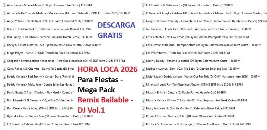 MUSICA HORA LOCA EXTENDED 2026 – Vol. 1