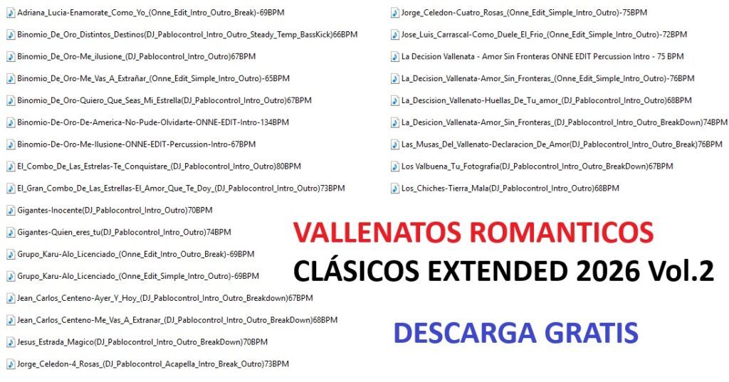 VALLENATOS EXTENDED 2026 – Vol. 2